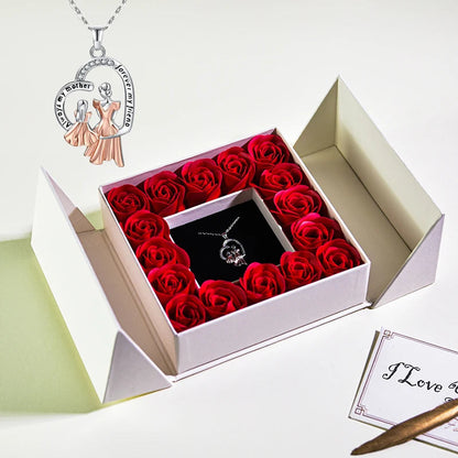 Gifts for Women Jewelry Pendant Necklace /w Soap Eternal Rose Gift Box Mother's Day Necklace Jewelry Wedding Anniversary Gifts Good Vibrations