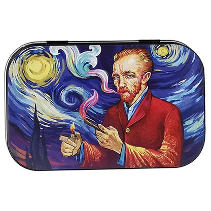 Tinplate Cigarette Case Tobacco Storage Box Flip Cap Humidor Rolling Paper Box Jewelry Candy Coin Key Fishing Organizer Sealed Good Vibrations Adult Super Store