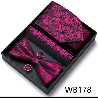 Tie For Men Formal Dress Tuxedo NeckTie Handkerchief Bow Tie Set PlaisyParty Groom Wedding Butterfly Bowtie In Box Good Vibrations