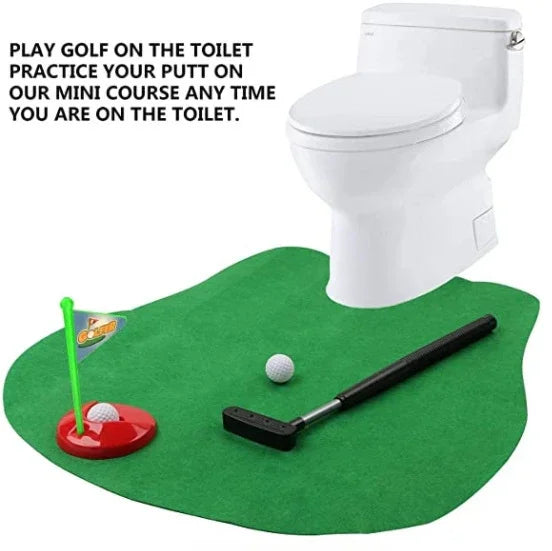 Toilet Golf Game Set - Mini Indoor Putting Toy for Family Party Fun, Kids Funny Games, Birthday Gifts, Golf Sports Entertainment Good Vibrations