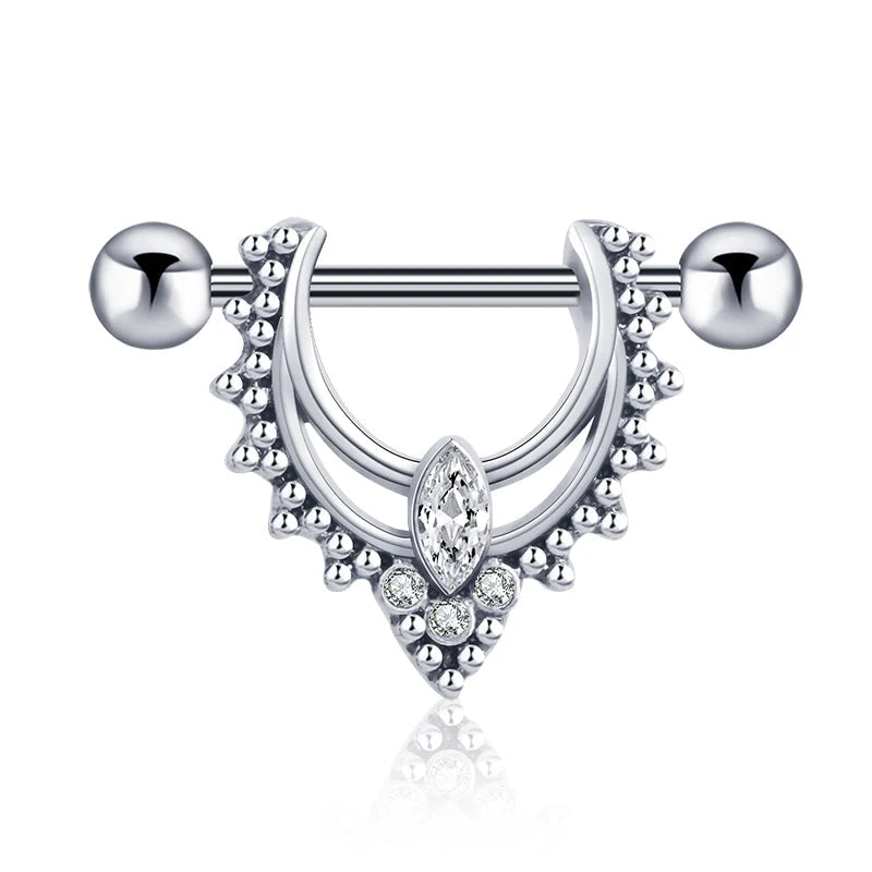 1 Pair Heart Barbell Nipple Ring Piercing Helix Piercing Sexy Nipple Jewelry High Quality Zircon Nipple Rings For Women Oreja Good Vibrations