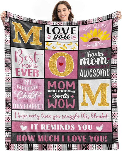 Gifts from Daughter Son for Mother's Day Birthday Mom Gifts Anniversary Unique Gifts for Mom Super Soft Flannel Throw Blankets Good Vibrations