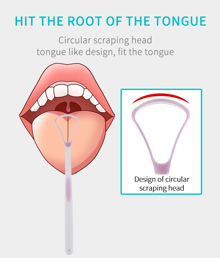 Tongue Scraper Cleaner for Adult Kid,Tongue Brush for Fresh Breath Dental Eliminate Bad Breath in Seconds Oral Care Tool Good Vibrations