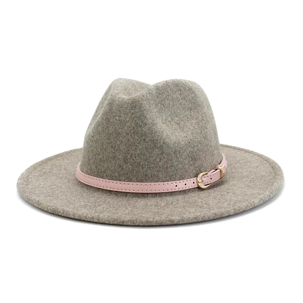 fedora hats for men and women couples jazz hats autumn and winter multicolor fashion wild warm flat brimmed hat Good Vibrations