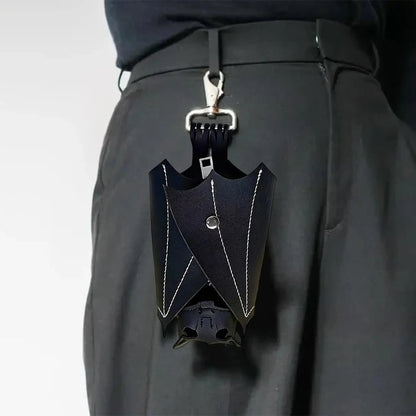 Coin Purse PU Leather Bat Gothic Bag Keychain Change Purse with Foldable Wings for Shopping Travel Work School Events Outdoor Good Vibrations