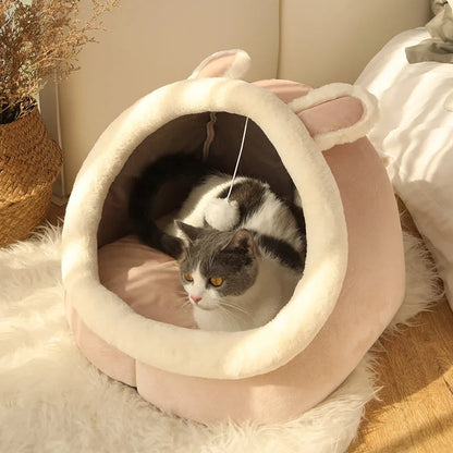 Deep Sleep Cat Bed Cartoon Pet Bed Foldable Removable Washable Pet Sleeping Bed for Small Dog Mat Bag Cave Cats Bed Good Vibrations
