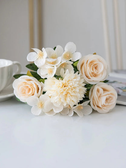 1PC Artificial Flowers Silk Rose Peony Bouquet Hydrangea Carnation Vases for Home Party Winter Wedding Decoration Fake Plant Good Vibrations