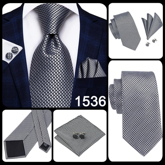 Hi-Tie 8.5cm Business Black Solid Paisley 100% Silk Men's Tie Neck Strip Ties for Men Formal Luxury Wedding Neckties Gravatas Good Vibrations