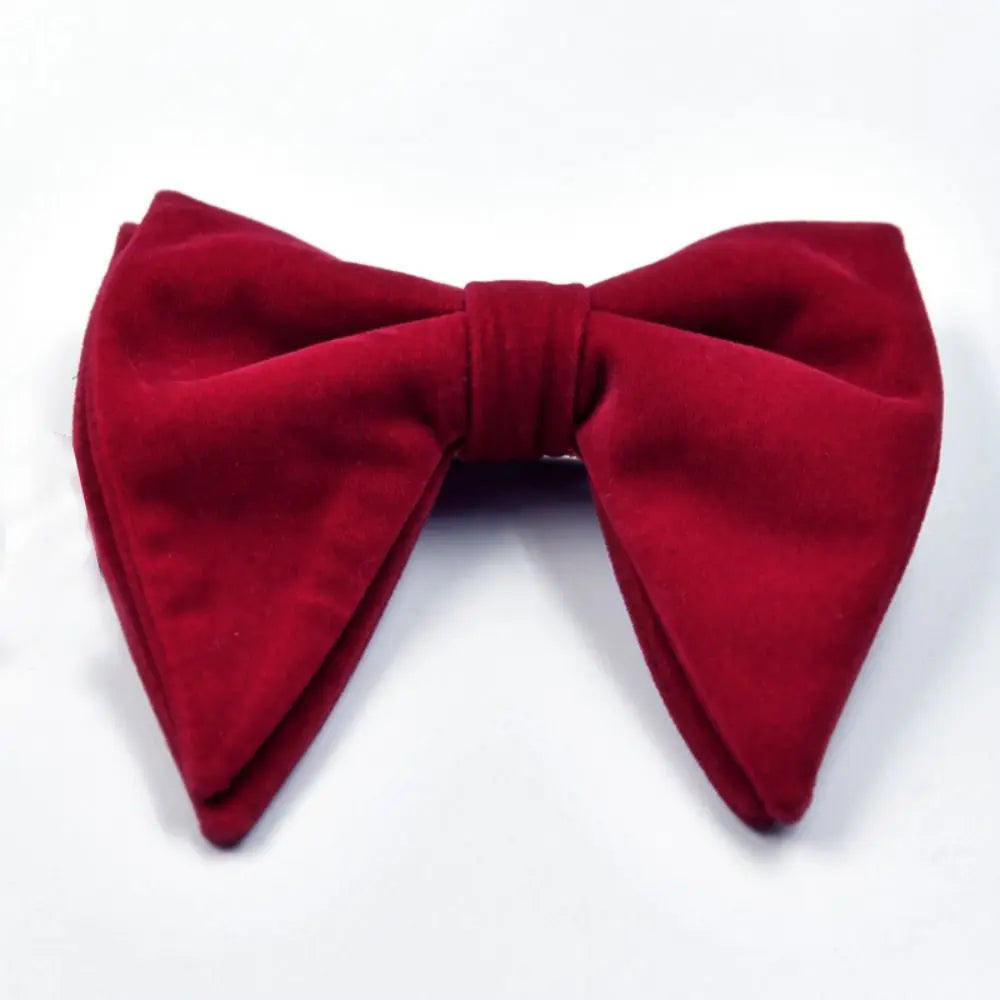 Mens Oversized Bow Tie Solid Velvet Bowtie Wedding Party Tuxedo Adjustable Necktie Big Bow Tie Good Vibrations