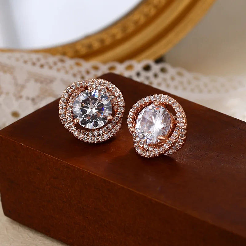 Chic Asymmetrical Earrings for Women - Shiny Cubic Zirconia Studs, Delicate Fashion Ear Jewelry, Simple Yet Glamorous Gift Idea Good Vibrations