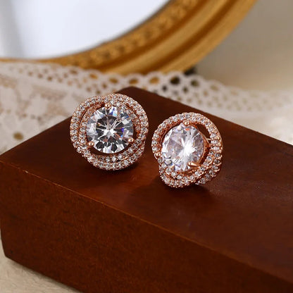 Chic Asymmetrical Earrings for Women - Shiny Cubic Zirconia Studs, Delicate Fashion Ear Jewelry, Simple Yet Glamorous Gift Idea Good Vibrations