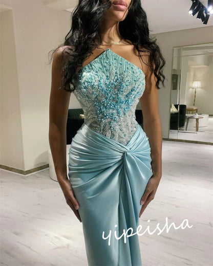 Customized Classic Modern Style Formal Evening Strapless Mermaid Beadings Bespoke Occasion  Prom Dresses Good Vibrations