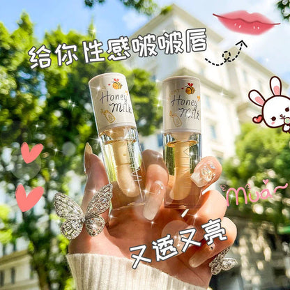 Peach Lip Oil Gloss Plumper Moisturizing Non Sticky Sexy Water Glossy Long-Lasting Transparent Liquid Lipstick Good Vibrations