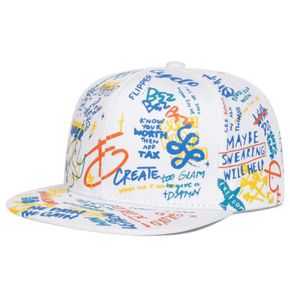 Unisex Colorful Letter Graffiti Printing Hip-hop Hats Spring Autumn Outdoor Adjustable Casual Baseball Caps Sunscreen Hat Good Vibrations