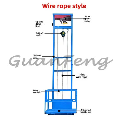 Hydraulic Lift Freight Elevator Small Lift Household Electric Platform Lift Customized Double Track Workshop Lifting Platform Good Vibrations