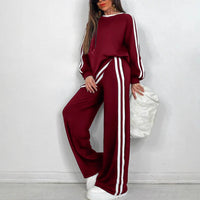2025 Women's Sweat Suit Spring Autumn New Leisure Clothing Fashion Elegant Tops T-shirt Pants 2 Two Piece Set For Women Good Vibrations