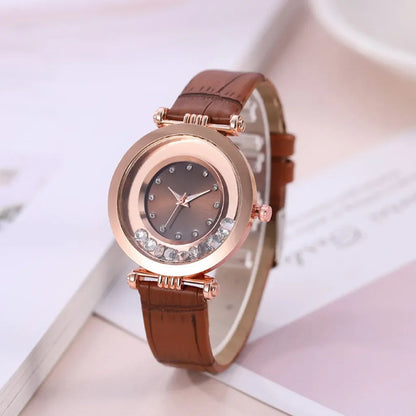 Watches For Women Female Luxury Temperament Ladies Watch Leather Belt Diamond Watch Analog Quartz Watch Reloj Mujer Montre Femme Good Vibrations