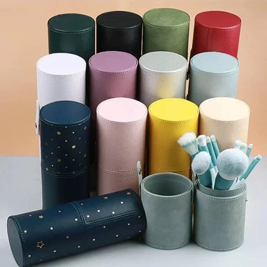 PU Leather Travel Empty Cosmetic Brushes Pen Holder Makeup Artist Bag Brushes Organizer Make Up Tools Good Vibrations