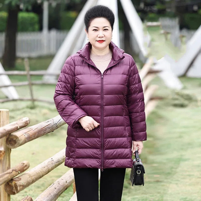 Autumn Winter Warm Women's Jacket 2023 New Korean Hooded Slim-fit X-long Mom Coat Plus Size 5xl 6xl Female Office Lady Jacket Good Vibrations
