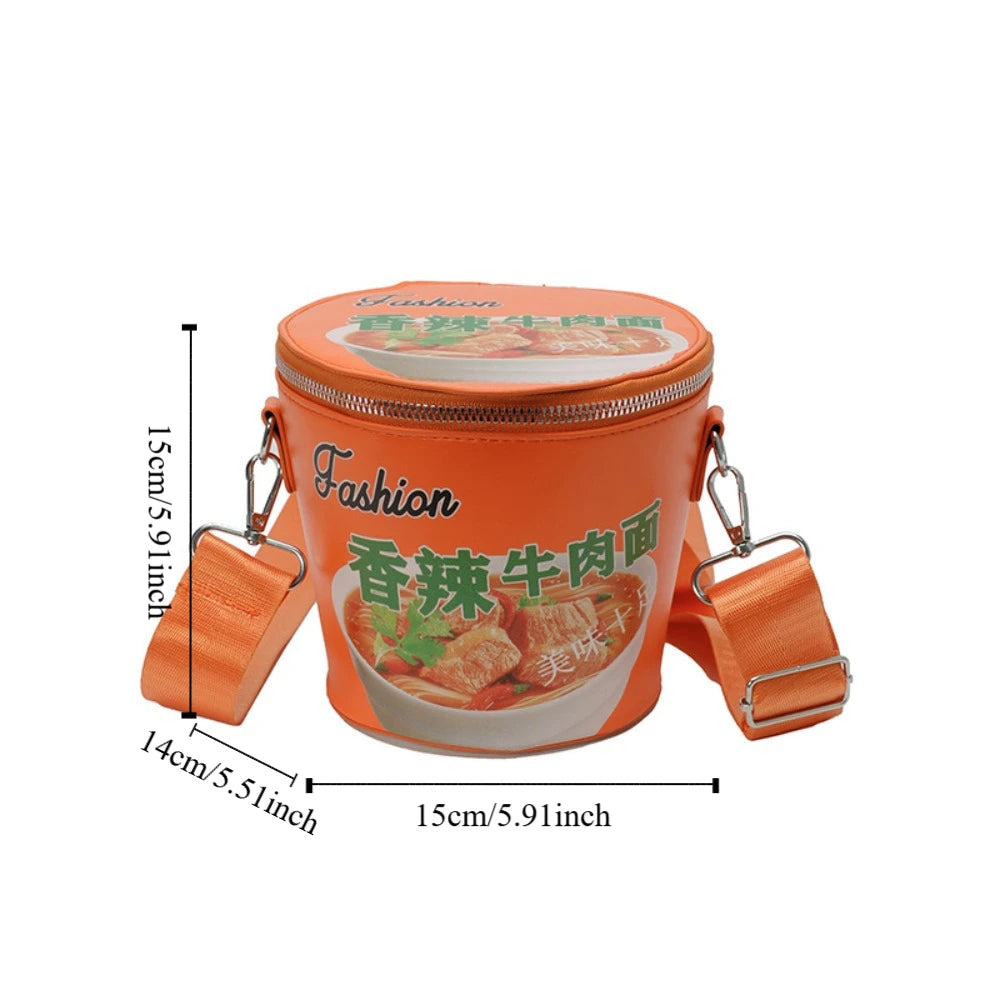 Shoulder Bag Instant Noodles Crossbody Bags Crossbody Bag Large Capcity Reusable Bucket Bag Solid Color Zipper Shoulder Bag Good Vibrations