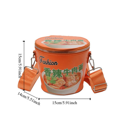 Shoulder Bag Instant Noodles Crossbody Bags Crossbody Bag Large Capcity Reusable Bucket Bag Solid Color Zipper Shoulder Bag Good Vibrations