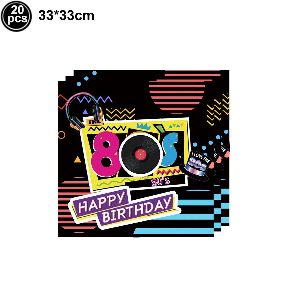 80s Party Table Covers Disposable Plastic Tablecloths Back to The 80s Party Supplies Decorations 80's Theme Disposable Tableware Good Vibrations