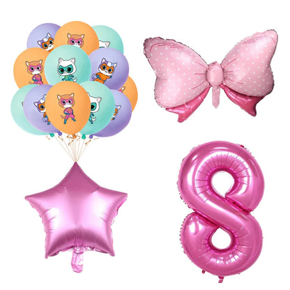 Superkitties Happy Birthday Party Decor Paw Meow Cat Super Kitties Tableware Tablecloth Plate Cup Gift Set Kid Party Supplie Toy Good Vibrations