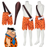 Flintstone Cosplay Costume Cartoon Animated Flintstones Roleplay Uniform Hallowmas Party Outfits Carnival Role Play Suits Good Vibrations