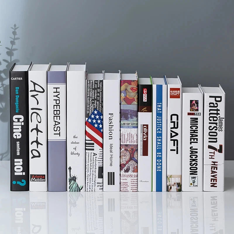 Modern fake book ornament Nordic light luxury simulation book living room home store decoration photo props book case box Good Vibrations