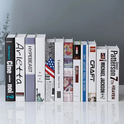 Modern fake book ornament Nordic light luxury simulation book living room home store decoration photo props book case box Good Vibrations