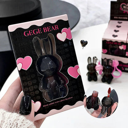 Gege Bear Pink Rabbit Velvet Matte Lip Cream Black Rabbit Water light lip glaze matte mirror pendant lipstick lip gloss Good Vibrations