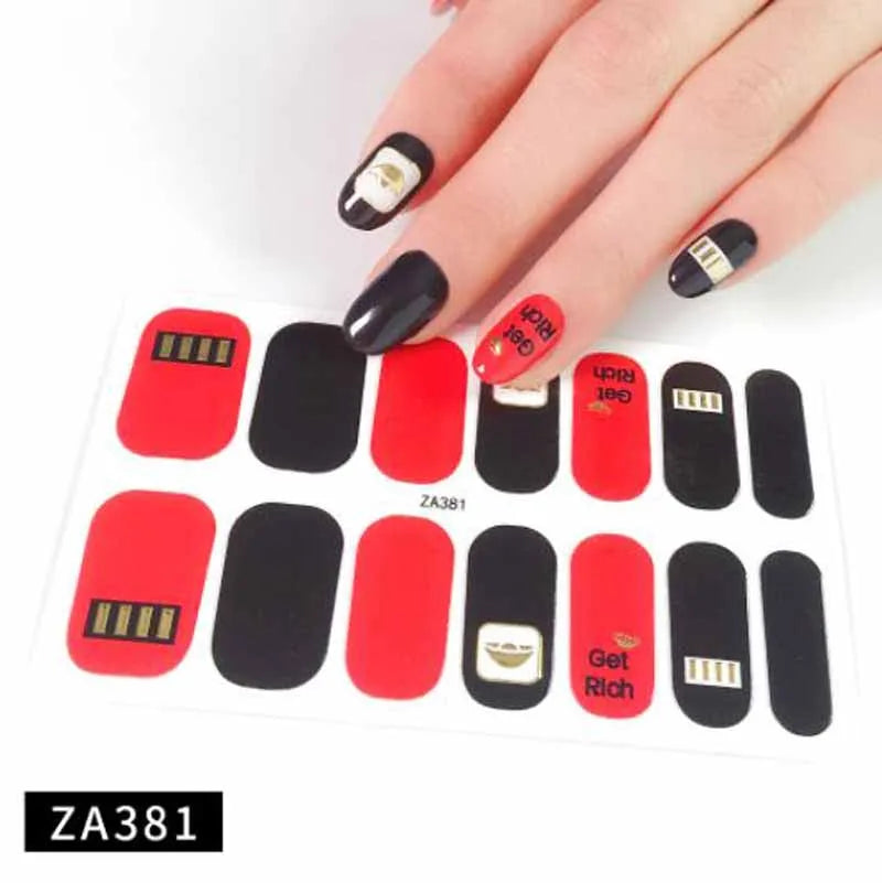 Nail Stickers DIY Decals For Nail Art Wraps Women Beauty Full Cover Nail Manicures Decorations Uñas Postizas Press On Nails Good Vibrations