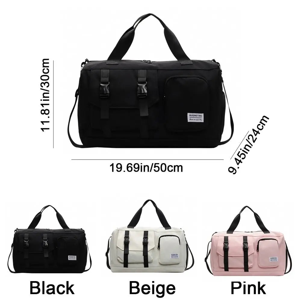 Oxford Fitness Duffel Bag Single Shoulder Lightweight Travel Luggage Bag Waterproof Large Capacity Weekender Bag Sports Good Vibrations