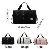 Oxford Fitness Duffel Bag Single Shoulder Lightweight Travel Luggage Bag Waterproof Large Capacity Weekender Bag Sports Good Vibrations