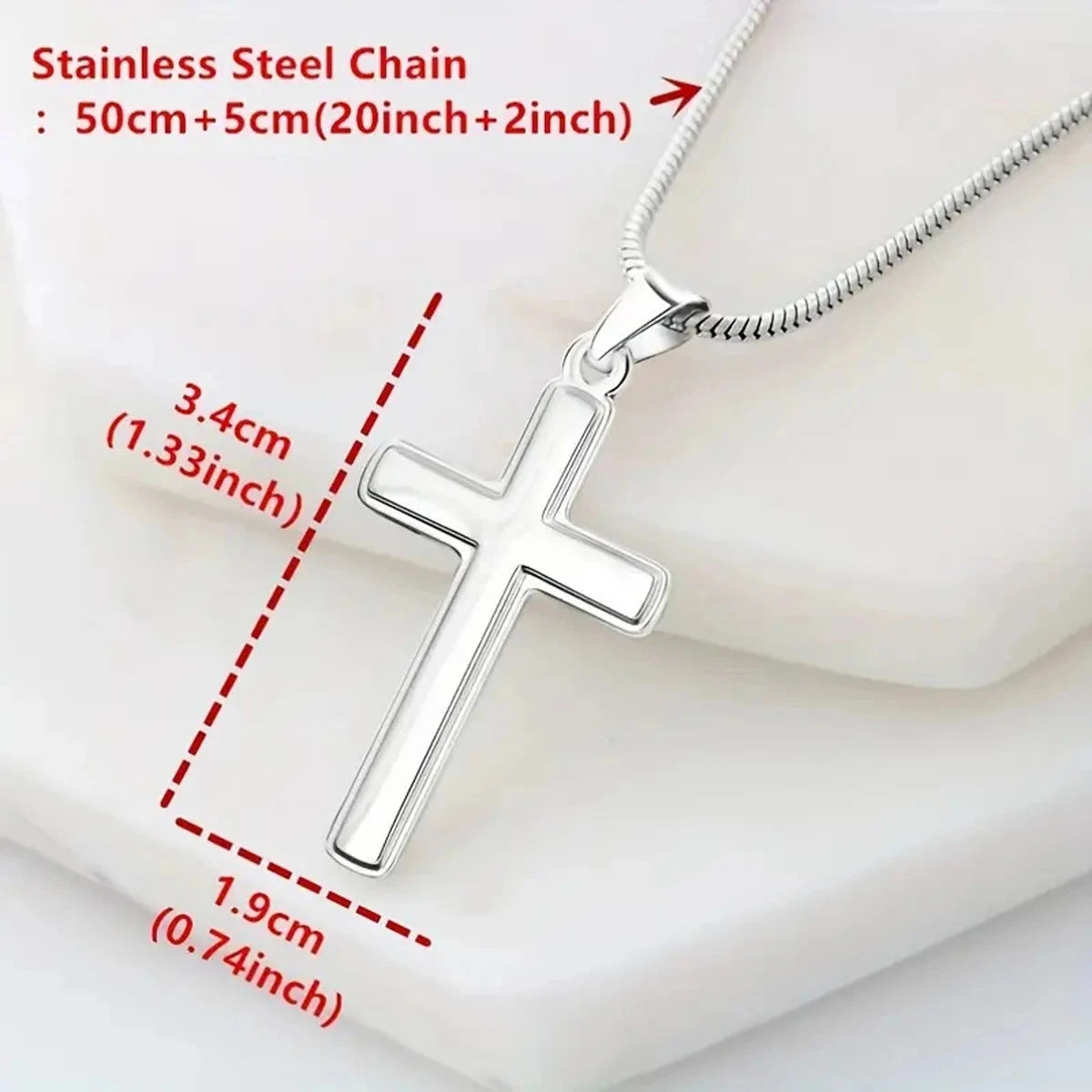 Card And Gift Box Packaging, Stainless Steel Cross Necklace, Fashionable And Versatile Necklace, To My Step Up Dad, Father's Day Good Vibrations