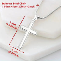 Card And Gift Box Packaging, Stainless Steel Cross Necklace, Fashionable And Versatile Necklace, To My Step Up Dad, Father's Day Good Vibrations