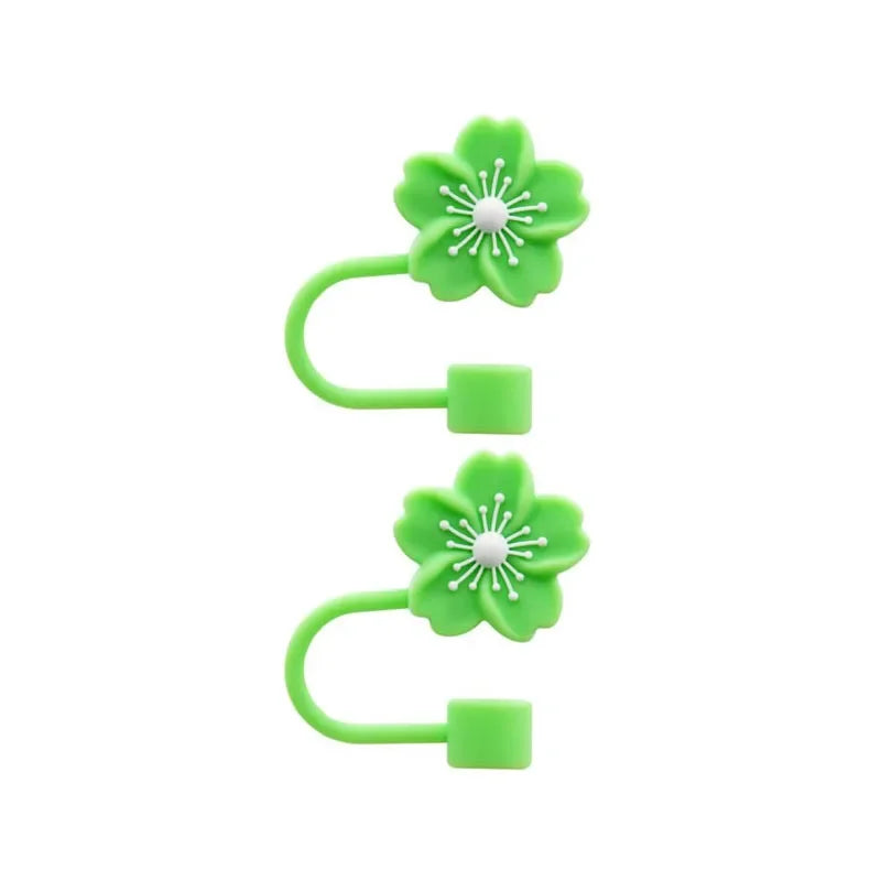 2pcs Straw Cover Cap for Stanley Cup Accessories,Lids Flowers Tip Covers Silicone Straw Topper 10mm Reusable Straw Tips Good Vibrations