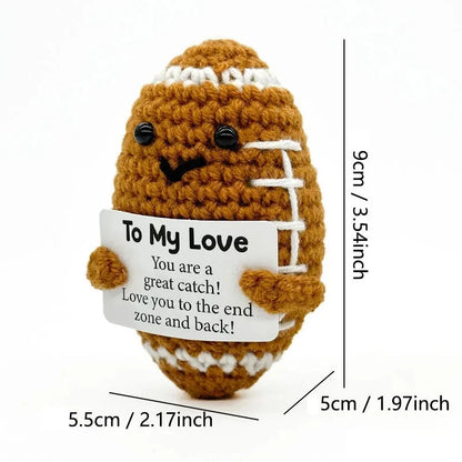 Funny Positive Baseball Hug Pocket Hug Mini Handmade Knitted Doll Cute Desktop Decoration Birthday Holiday Gift Home Decoration Good Vibrations