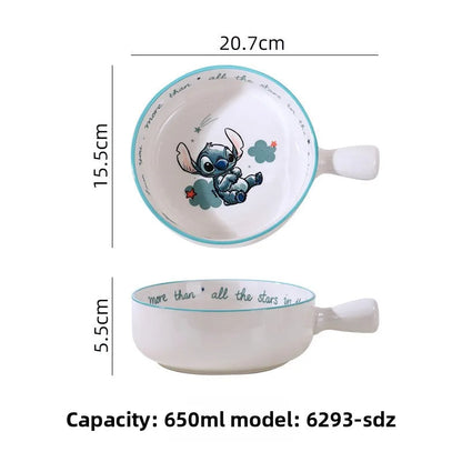 Stitch Dinnerware High Quality Ceramic Bowl Children's Adult Tableware Cartoon Disc Microwave Oven Available Housewarming Gift Good Vibrations