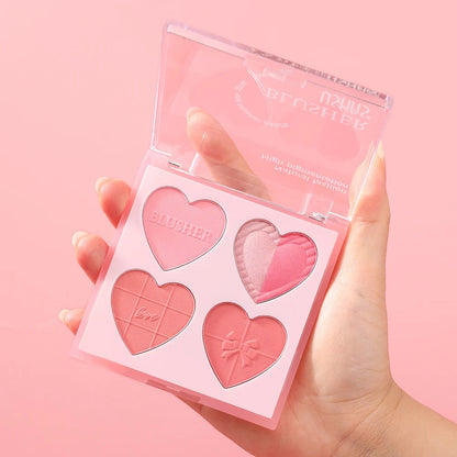 USHAS Blush Plate, 2-Color Optional, Long-lasting Waterproof, Silky and Delicate, Natural Makeup Effect, 3-in-1 Multi-Purpose Good Vibrations