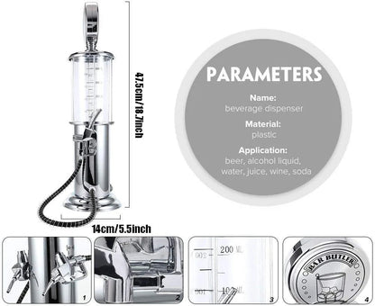 Gas Pump Dispenser for Drinks, Gas Pump Whiskey Wine Decanter, Single/Double Gun Beer Dispenser, Beverage Whiskey Decanter Tower Good Vibrations Adult Super Store