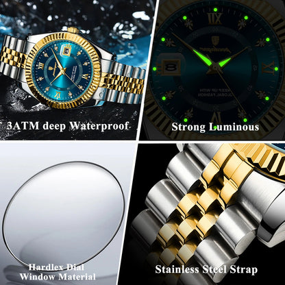 POEDAGAR Luxury Sport Wrist Watch For Man Waterproof Luminous Date Men Watch Quartz Stainless Steel Men's Watches Male Reloj+box Good Vibrations