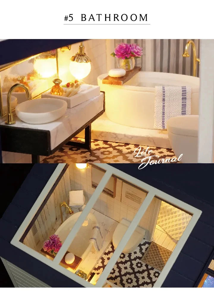 DIY Doll House Miniature Dollhouse With Furnitures Wooden House Miniaturas Toys For Children New Year Christmas Gift A Good Vibrations