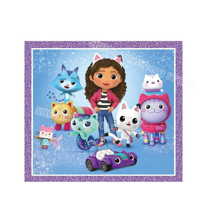 Gabby Dollhouse Birthday Party Supplies Kids Disposable Tableware Backdrop Cake Decoration Girl Baby Shower Numbers Balloon Gift Good Vibrations