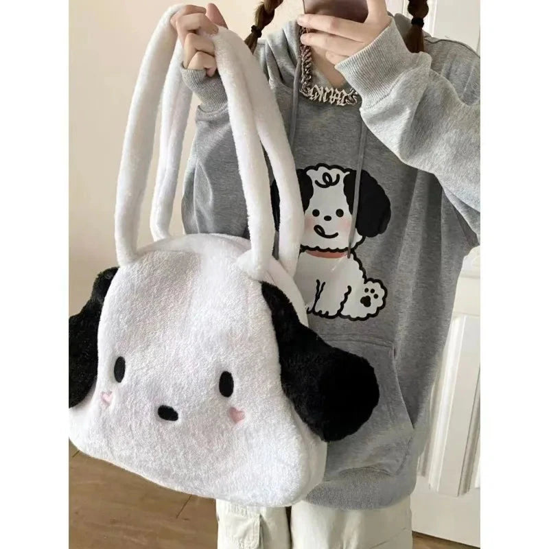Sanrio Plush Bag Cute Cartoon Plush Handbag New Personalized Shoulder Student Bag Girls Large Kawaii My Melody Capacity Handbag Good Vibrations