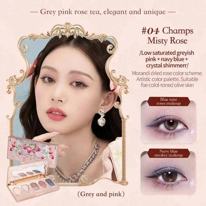 Flower Knows Moonlight Mermaid Eyeshadow Palette 8-Color Matte Shimmer Glitter Eye Makeup Cosmetics Women Beauty Eye Shadow Good Vibrations