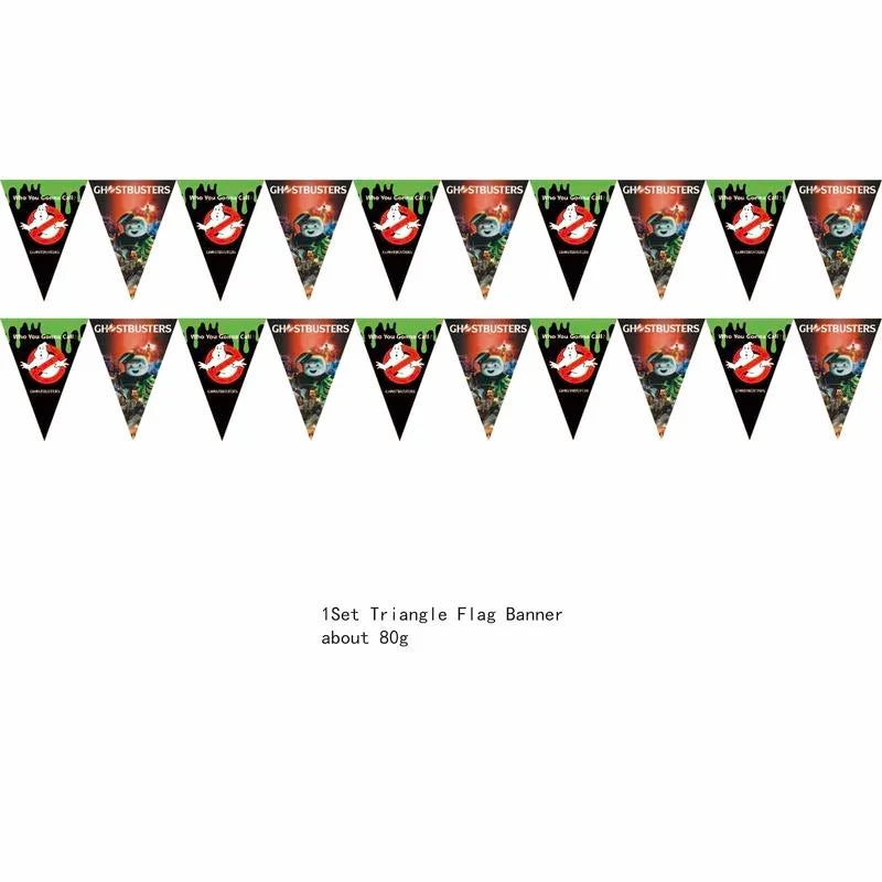 Ghostbuster Balloon Cake Topper Birthday Party Decorations Disposable Tableware Cups Plates Banners Baby Shower Supplies Toy Good Vibrations