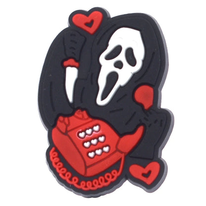 1PCS Hot Selling Ghost Series Shoe Charm PVC Sandal Accessories DIY Cartoon Skeleton Bag Wristband Decor Halloween Gifts Good Vibrations