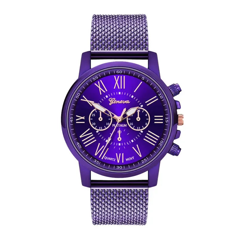 2020 Geneva Women Wristwatches Fashion Luxury Purple Watches Casual Ladies Watches Female Clock Reloj Mujer Relogio Feminino Good Vibrations