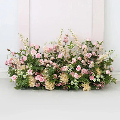 2m Rose Delphinium Flower Row Wedding Artificial Table Floral Commercial Plaza Partition Hotel Scene Layout Floor Flowers Decor Good Vibrations